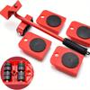 5Pcs/set Furniture Mover Tool Set Heavy Stuffs Moving Roller with Bar Furniture Mover Lifter with Wheel Professional Moving Tool