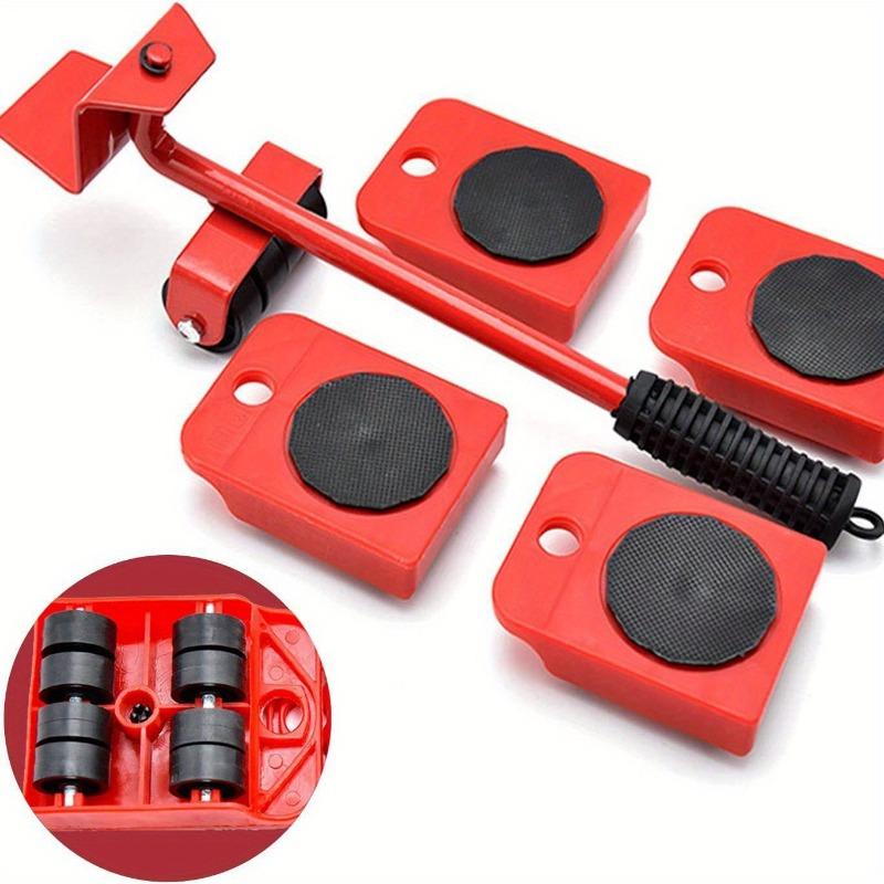 5Pcs/set Furniture Mover Tool Set Heavy Stuffs Moving Roller with Bar Furniture Mover Lifter with Wheel Professional Moving Tool