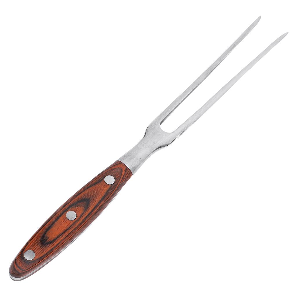 Meat Fork Stainless Steel Carving Fork with Wooden Handle for Kitchen Barbecue Serving Cooking