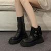 Retro Women's Shoes Maillard Brown Boots Platform Black Short Boots Women's 2025 New Autumn British Style Martin Boots