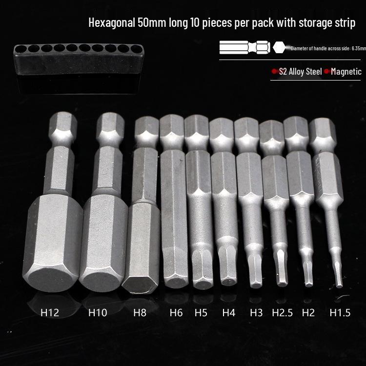 S2 Hexagon Magnetic Impact Driver Bit Set for Electric Screwdrivers