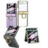 Galaxy Z Flip6 Case Full Cover Electroplated Phantom Hard Shell With Ring Stand Magnetic