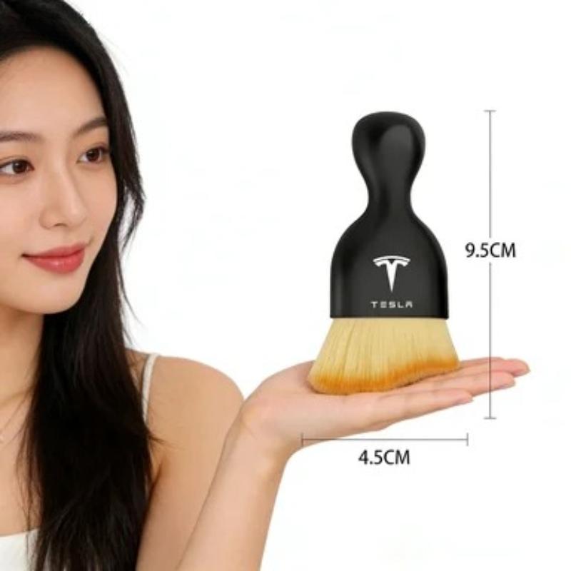QPVH8 Suede Clean Leather Cloth Car Washing Cleaning Tool Air Conditioner Outlet Cleaning Soft Brush For Tesla Model Y S X car sticker