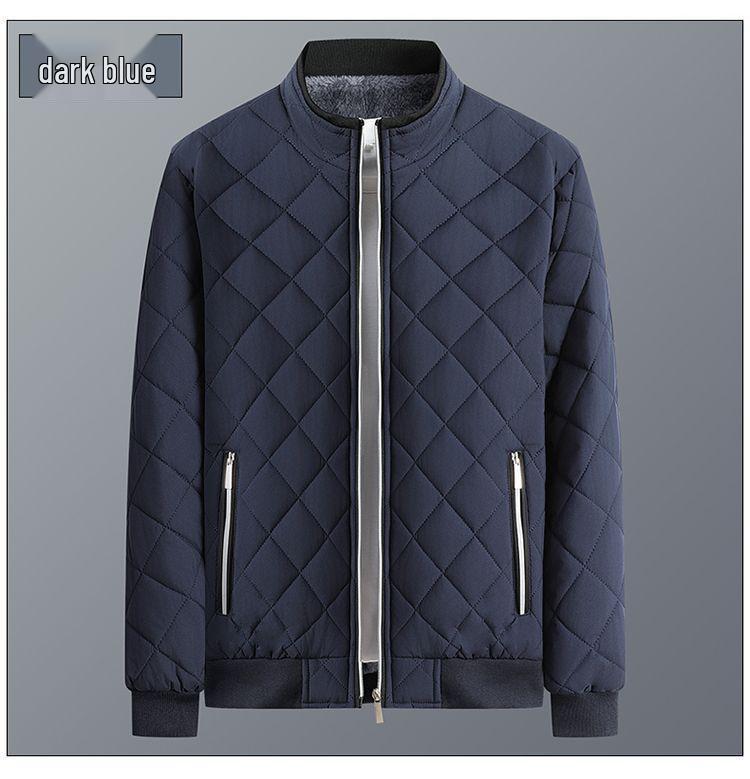 Men's Thick Velvet Winter Jacket - Loose Fit, Warm Cotton Coat for Middle-Aged & Elderly