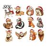 Party Favors for Holidays 12/24Pcs 2D Wooden Christmas Ornaments, Woodland Animal Hanging Decorations, Forest Tree Ornaments Creature Ornament