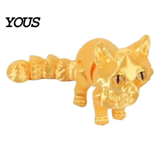 Handheld Decompression Toys 3D Printed Cat Toy, Articulated Movable Joint Figurine for Desk Fidget Office Decor, Cute Sensory Toy Kids Adults,
