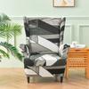 Spandex Stretch Wing Chair Cover Floral Printed High Back Armchair Covers Elastic Relax Sofa Slipcovers with Seat Cushion Cover