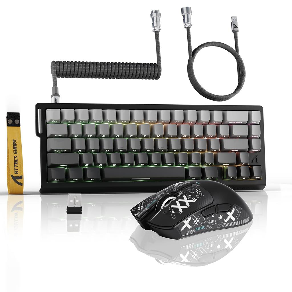 ATTACK SHARK Rapid Trigger Keyboard and Mouse Set X68PRO Gaming Keyboard and X11 Gaming Mouse Wireless Set Switch Keyboard-Magnetic RT0.01mm