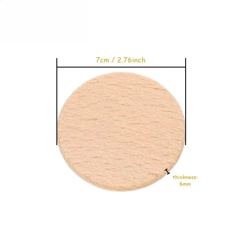 50/100pcs 4-7cm Unfinished Wooden Round Coins, Smooth Beech Wood Rounds for DIY Craft, Laser Engraving, Home Decor