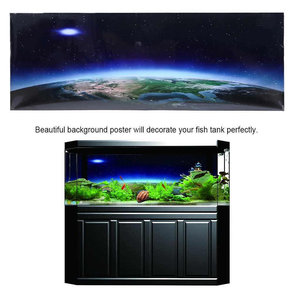 Aquarium Fish Tank Background Poster Decoration PVC Sticker Landscape Image(91*50cm)