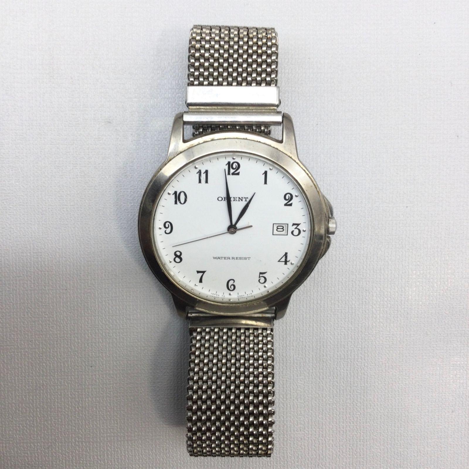 4072 [Battery replaced] ORIENT Men s Watch Analog Quartz Watch WATER RESISTANT White Dial