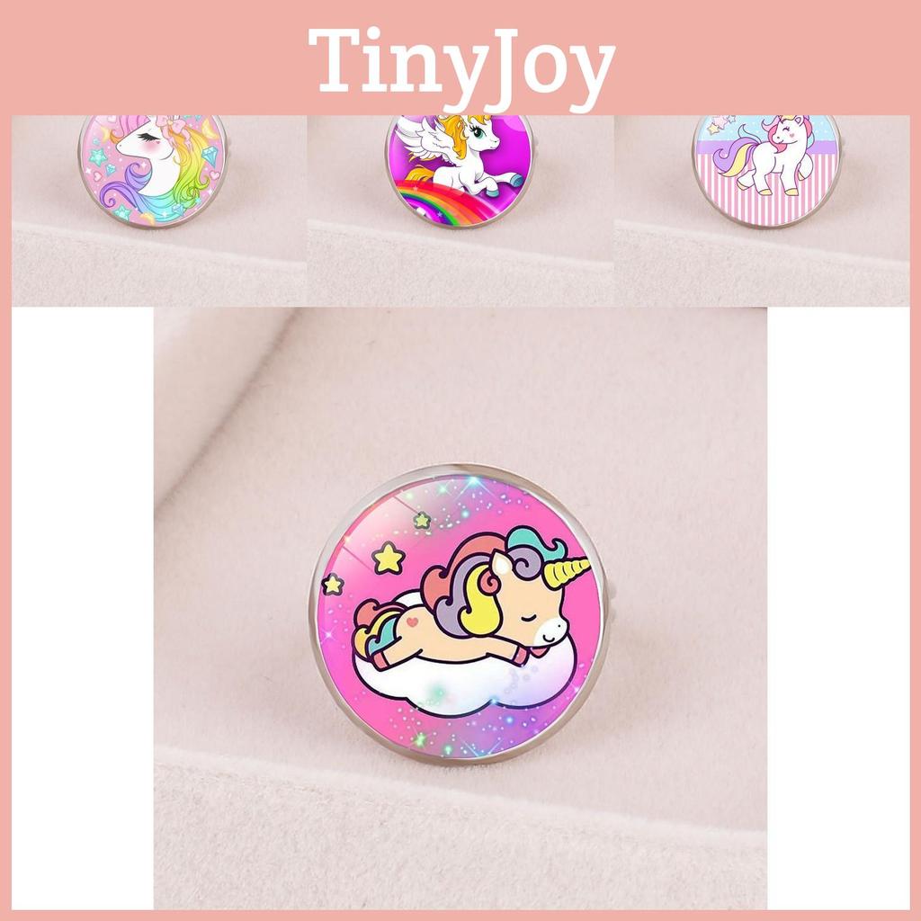 Colorful Unicorn Time Gem Ring Adjustable Cartoon Jewelry For Kids