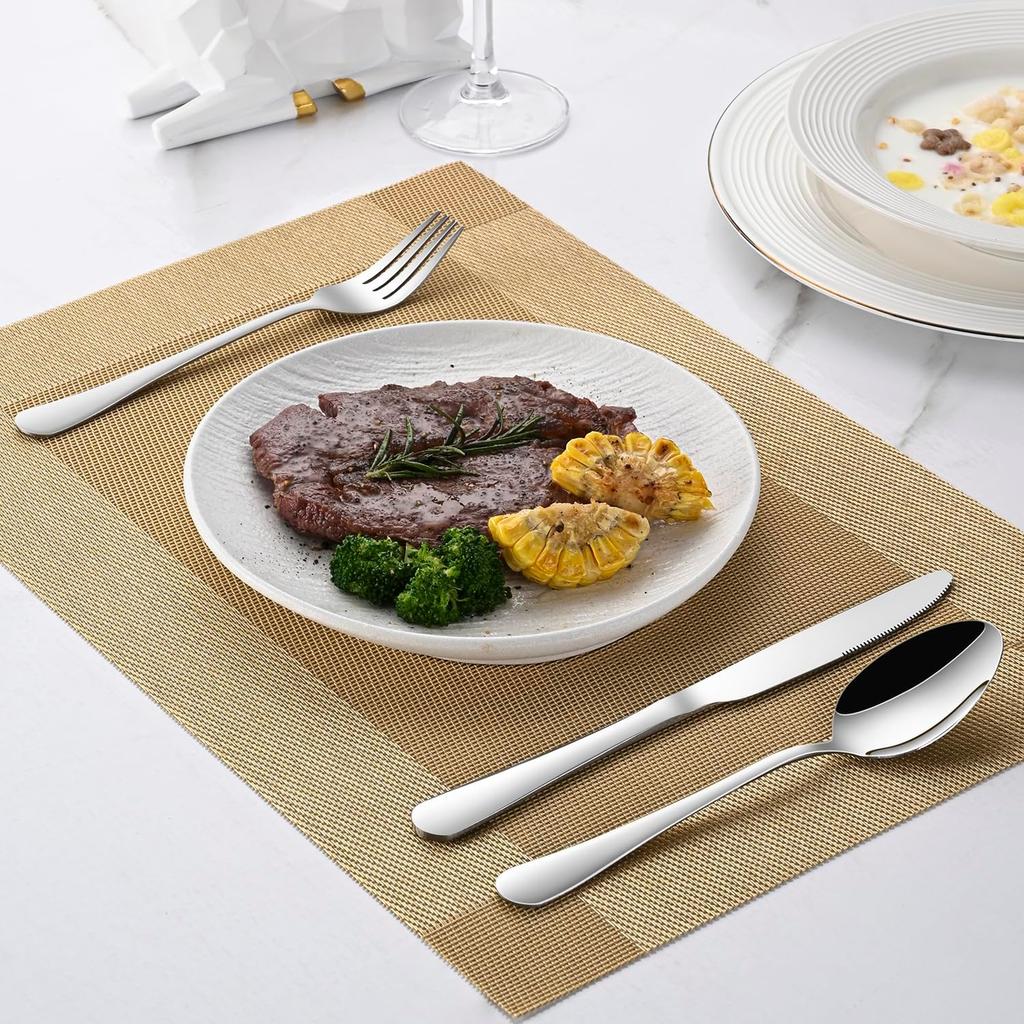 Dinner Forks,8-Piece 8 Inches Stainless Steel Table Fork,Dishwasher Safe Flatware Forks,Food Grade Mirror Polishing Silverware Main Fork For