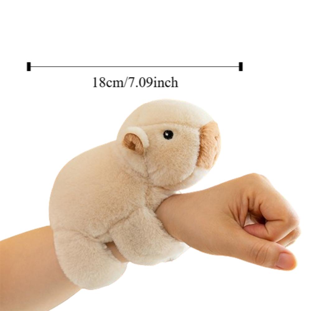 Simulation Plush Doll Slap Bracelet Pink Capybara Capybara Plush Wrist Band  Birthday Gift