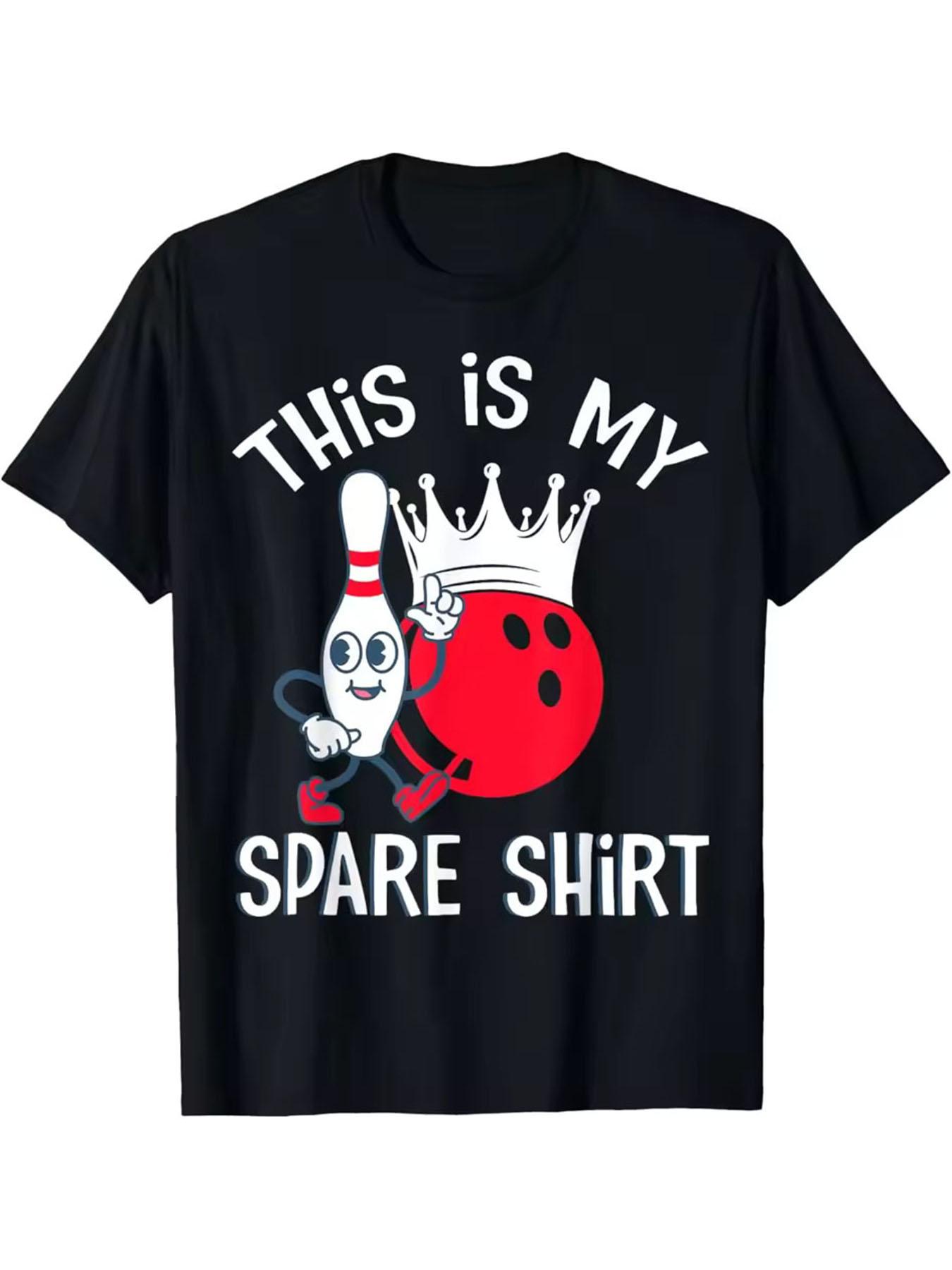 Funny Bowling Unisex WOMEN Kids This Is My Spare Shirt Bowling T-Shirt Unisex Summer Streetwear Tops Kawayi Ropa Hombre S