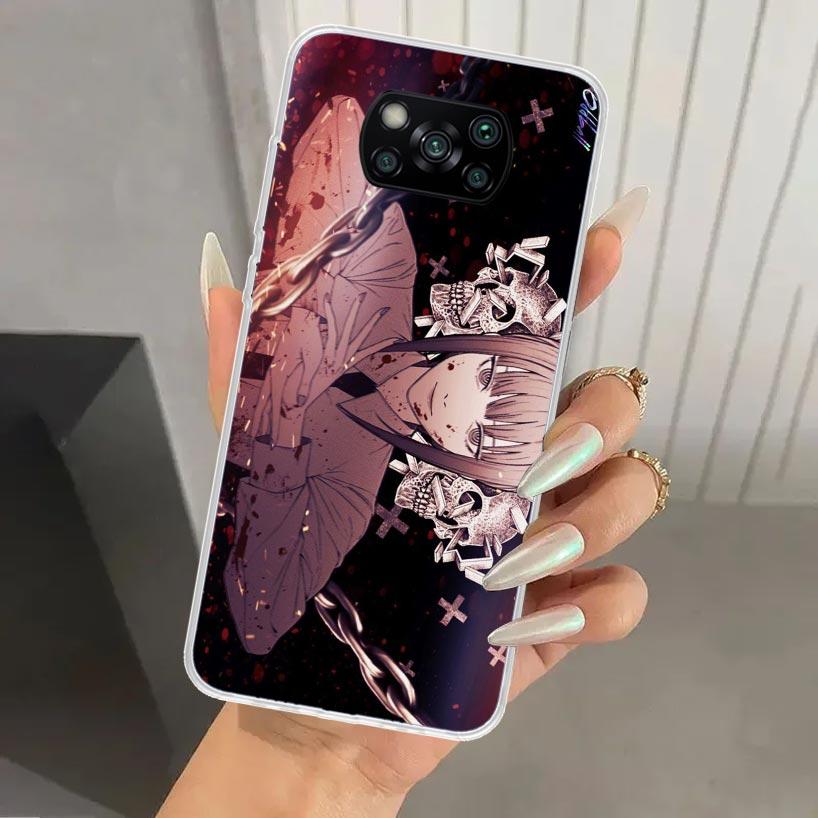 

Power Makima Chainsaws Phone Case for Xiaomi Poco X5 X6 X7 Pro F7 Ultra M7 Redmi 15 15C 13 13C 12 12C 10 10A 10C 9 9A 9C 9T Shel Redmi 10