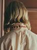 Women's Retro Ruffled Apricot Red Embroidered Long-Sleeve Shirt for Spring/Summer 2026
