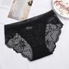 Mesh Seamless Mid-waist Underwear Women Panties Plus Size Sexy Lace Breathable Hip Lift Briefs