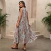 Spring/Summer New Style Retro Ethnic Vacation Style Dress - Sleeveless Loose Printed Long Dress