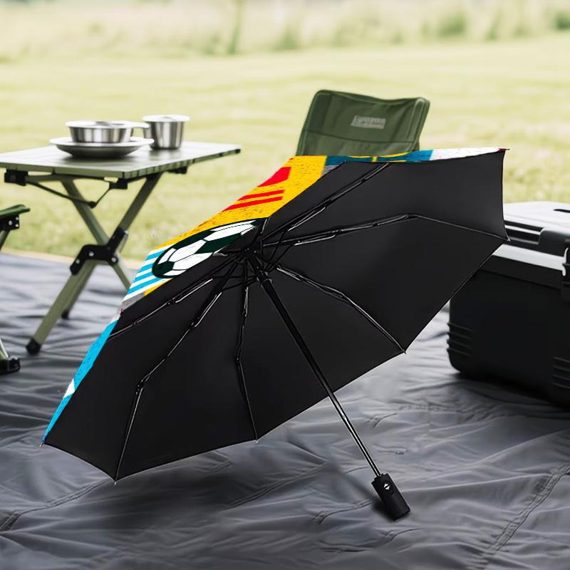 1PC Uruguay National Football Printed Umbrella Folding Umbrella, Automatic Umbrella 8-Frame for Travel, Camping Fan Gifts Christmas Gifts