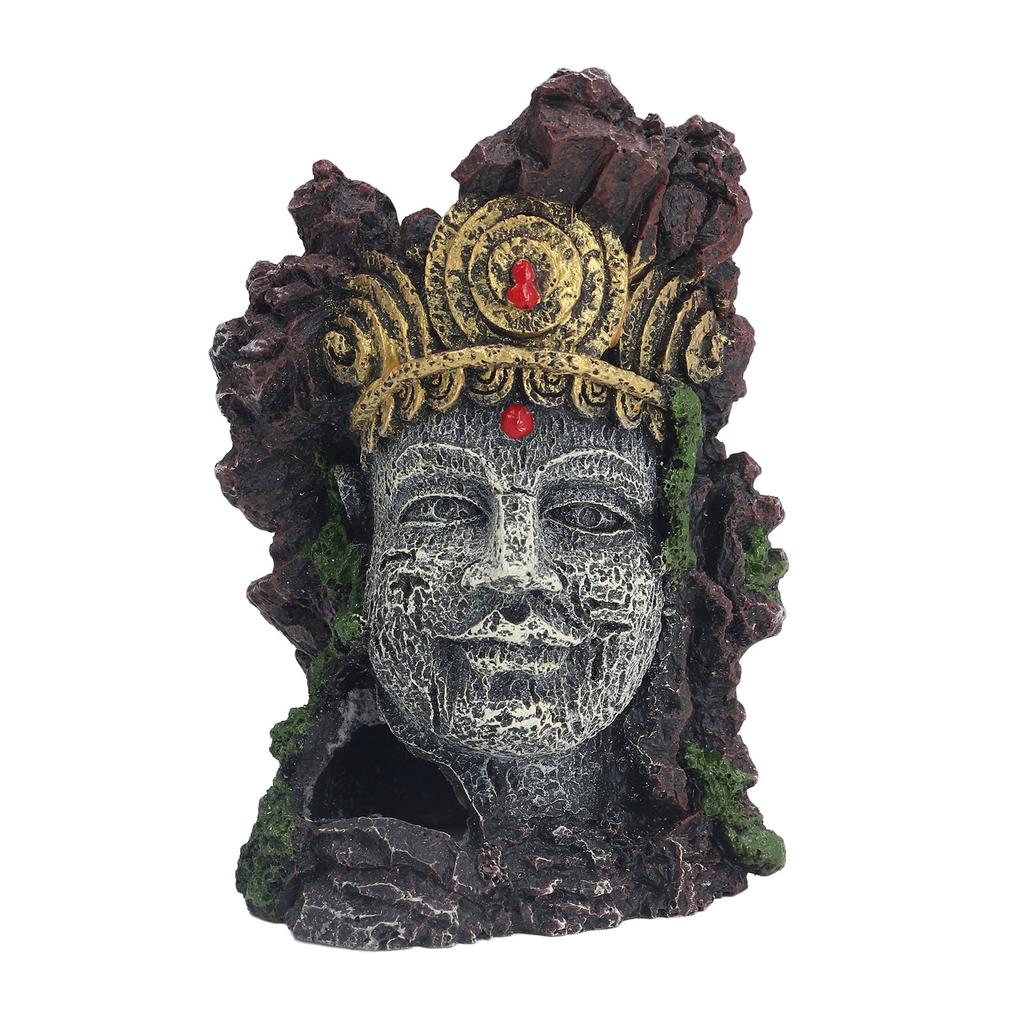 Buddha Head Statue Aquarium Decoration Fish Tank Cave Hideout Buddha Decor Landscaping
