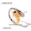 Gold-Plated Chunky Stainless Steel Adjustable Crossover Ring for Women