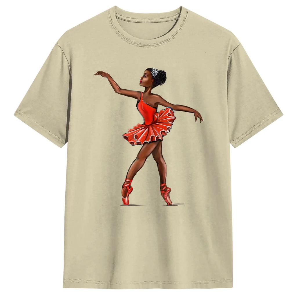 Unisex Tshirts Ballet Black African American Ballerina Awesome Tee Shirt Short Sleeve T Shirt Crewneck Clothing Gift