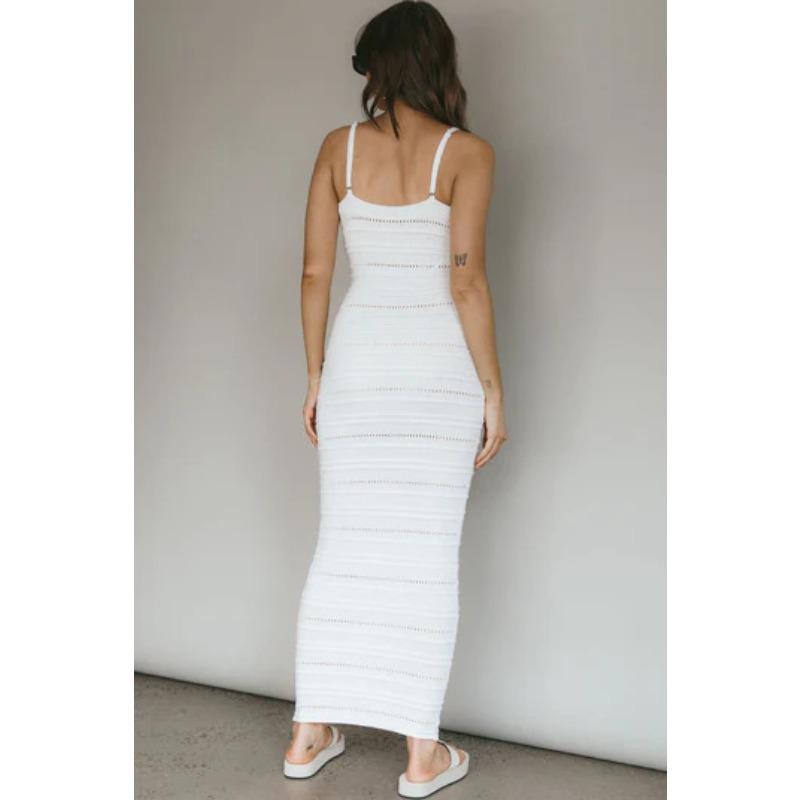 Hot Girl Camisole Dress Women's Sexy Hollow Out Twisted Knitted Dress Long Women Evening Dresses