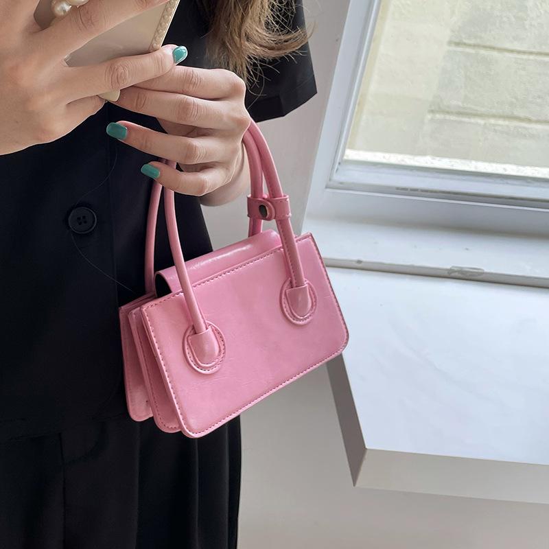 Niche for Ladies Purse Modern Mini Silver Small Square Bag Latest Style Temperament Small Bag Handheld Shoulder Crossbag Bag Stylish