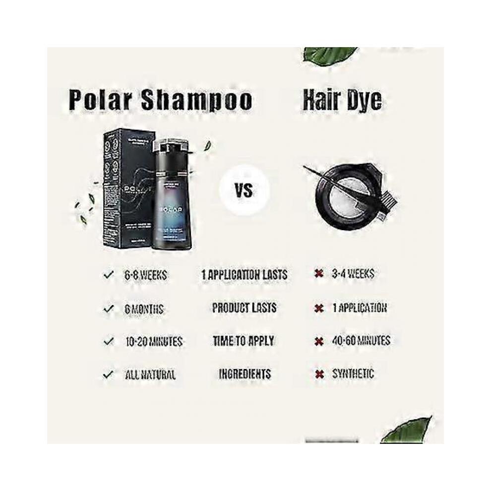 Hair Dye Shampoo,Polar Hair Dye Shampoo, Polar Haircare Instant Dye Shampoo, Natural Hair Color Shampoo for Gray Hair Coverage, Suitable for Women & M