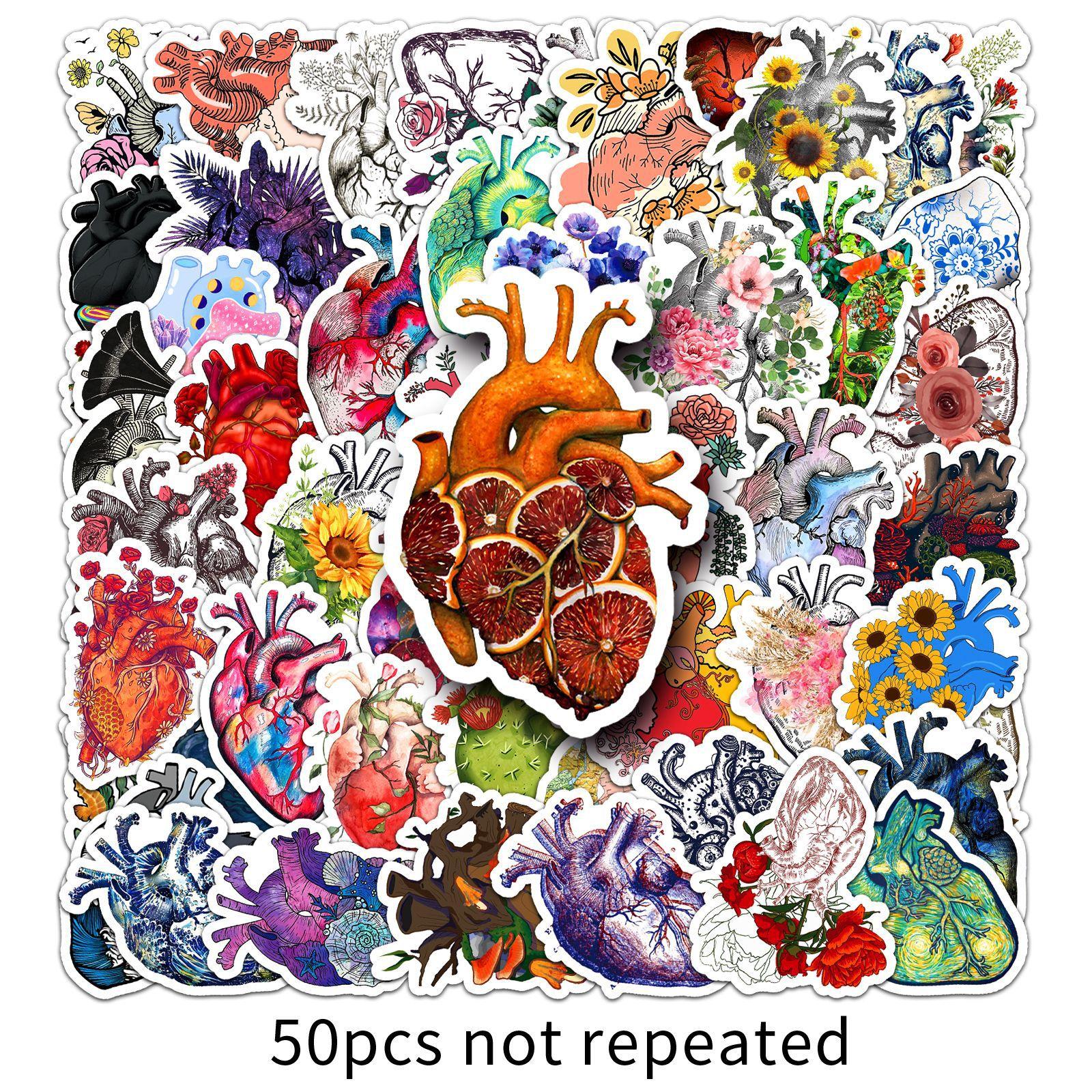 

50 Наклеек Граффити Сердечки Персонализированные Креативные Цветы Украшение Чехол для Мобильного Телефона Водяная Кружка Скейтборд Чемодан Наклейки