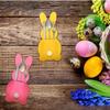 4pcs Easter Rabbit Knife and Fork Mat Felt Festival Knife and Fork Set Table Tableware Decorative Mat