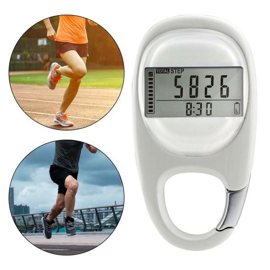 3D-Schrittzähler mit Karabiner Digitalanzeige Genaue Schrittzählung Distanzmesser Herren Damen Kinder Senioren 7 Tage Speicher Kalorienzähler
