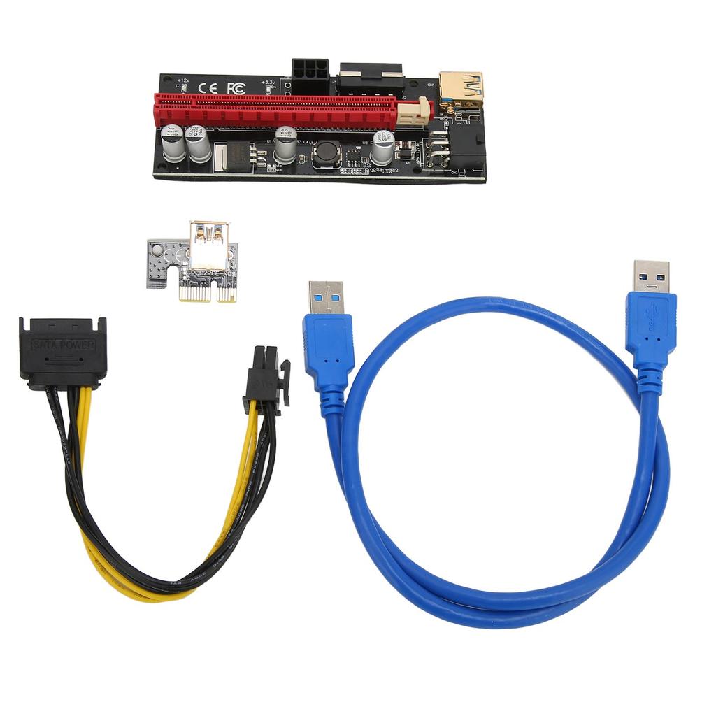 PCIE 1X to 16X Riser Card 4 Solid Capacitors 6 PIN Interface USB Cable Fixed Buckle Design PCIE GPU Riser Express