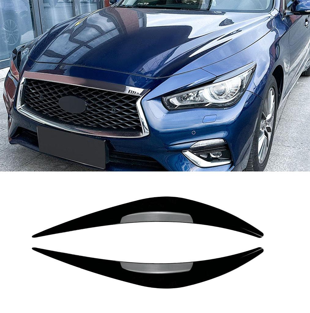 For Infiniti Q50 2014+ Headlight Eyebrow Eyelid Trim Lamp Cover Sticker Car Accessories