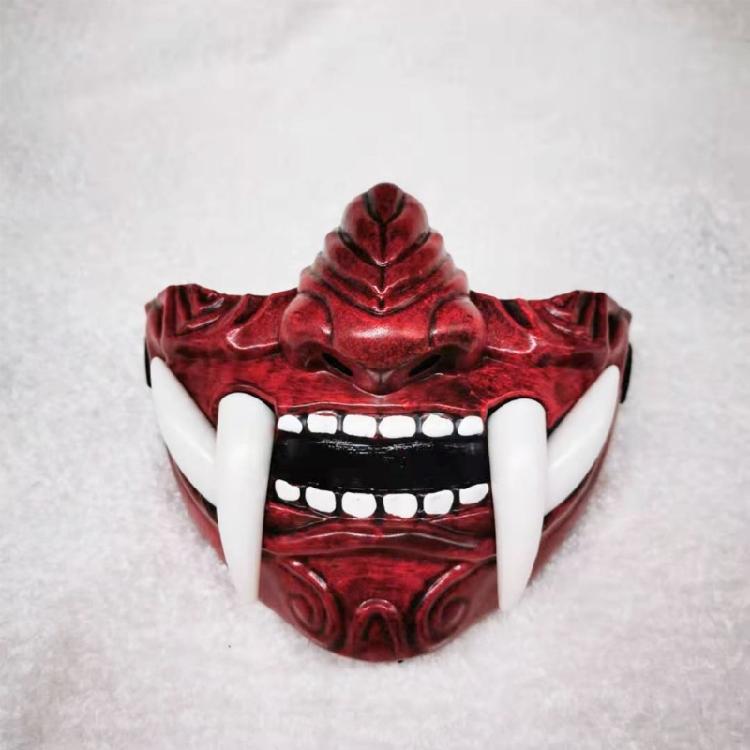 Airsoft Maske Halbe Gesichtsmaske Prajna Maske Japanischer Samurai Oni Dämon für Cosplay