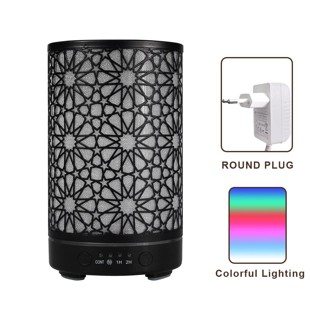 Hollow Star Aroma Diffuser Ultrasonic Air Humidifier Essential Oil Aromatherapy Cool Mist Maker for Home 100ml with LED Lights