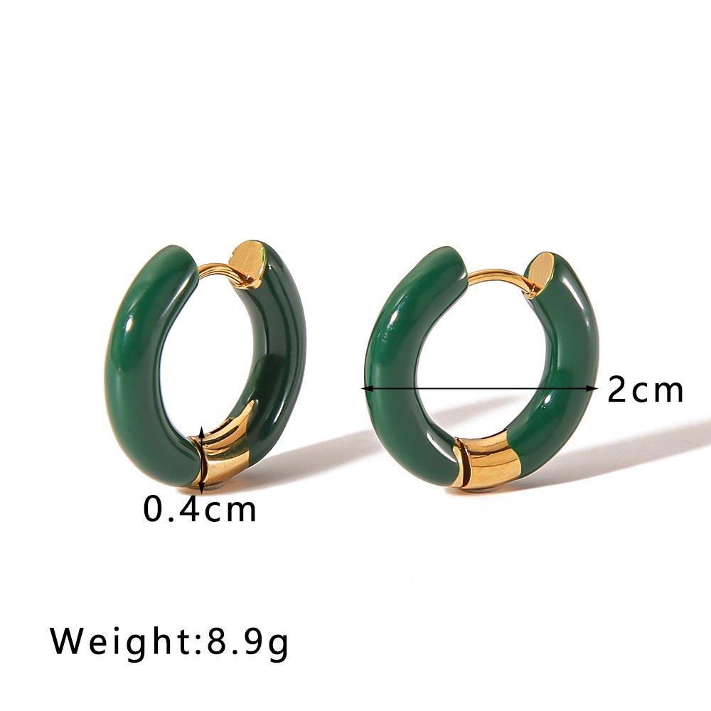 Orecchini a goccia color oro effetto pioggia arcobaleno per donna Orecchini a cerchio in acciaio inossidabile a goccia