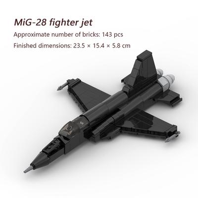 Mattoncini MOC Modello Aereo MiG-28 Squadrone Nemico Fittizio del Film F-5E Serie Militare 143 pezzi Giocattolo di Assemblaggio con Mattoncini