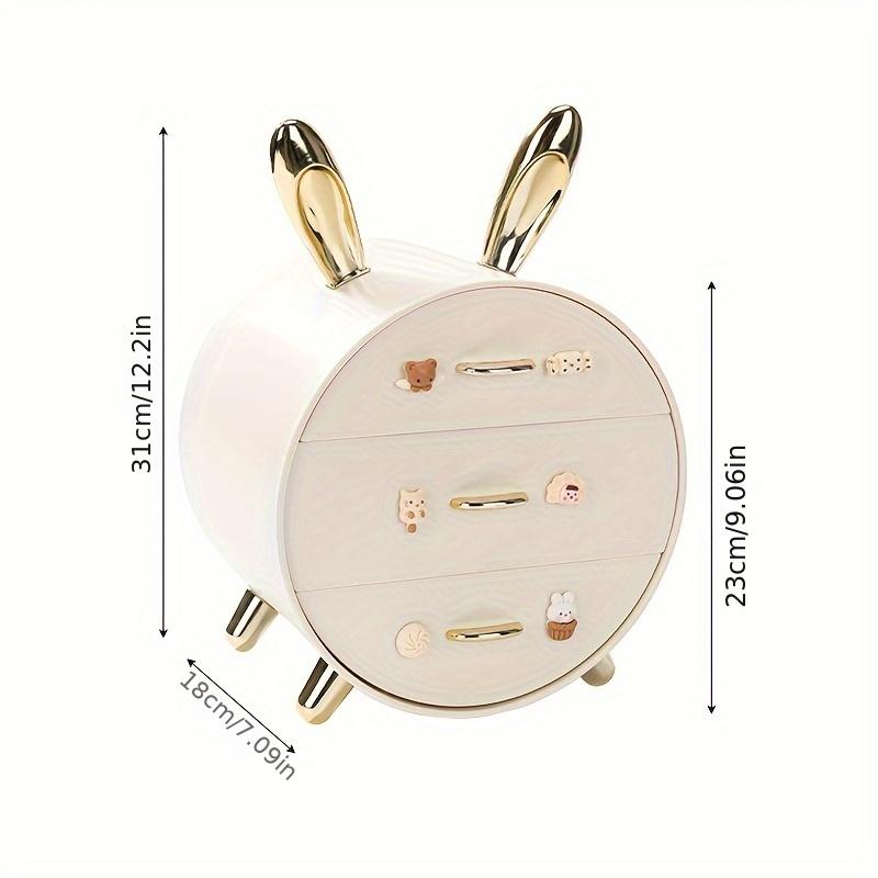 1 Stück Schubladentyp Kosmetik-Aufbewahrungsbox, Kaninchen-Dekor Multifunktionale Große Kapazität Make-up-Aufbewahrungskoffer