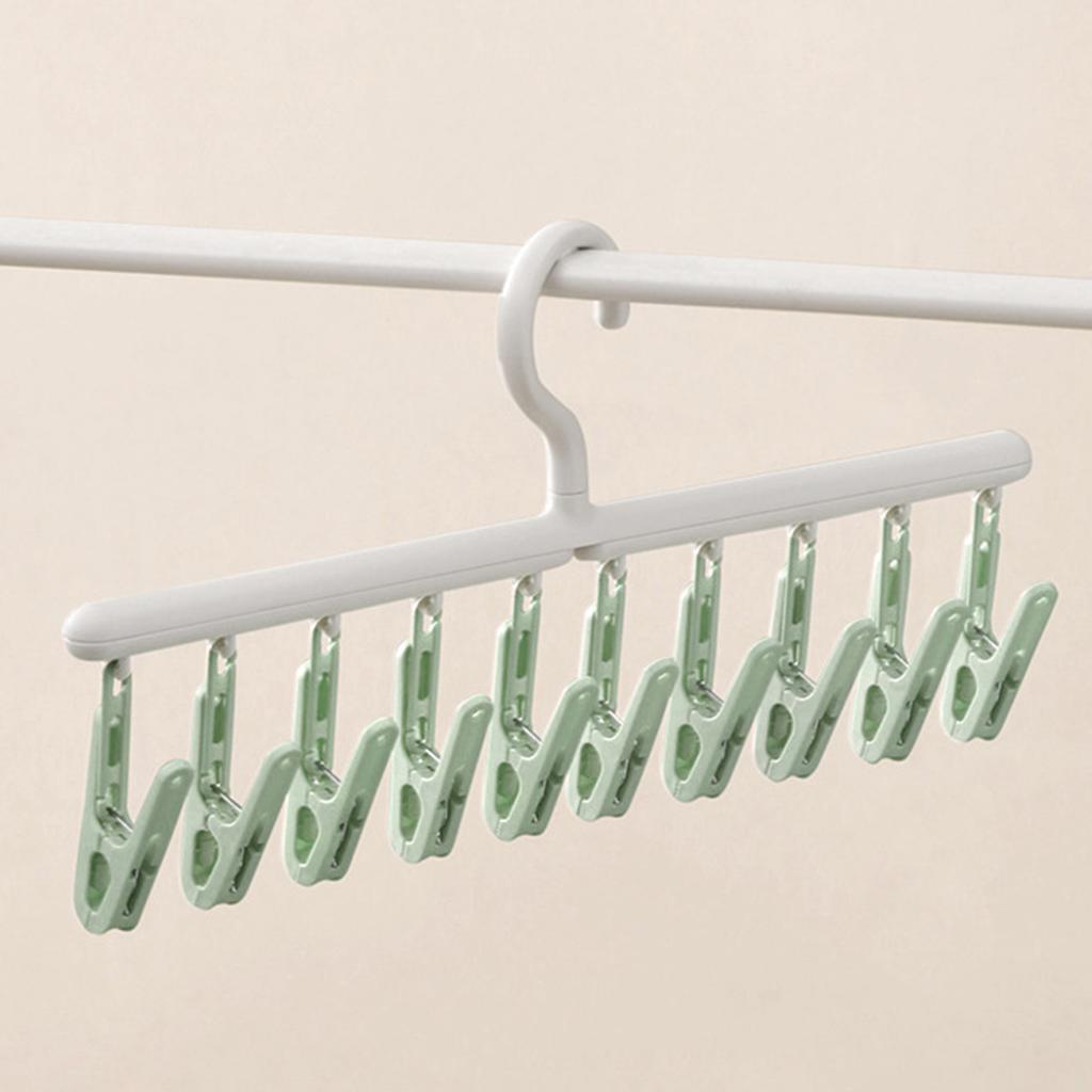 Socks    Multifunctional 360 Degree Rotating 10 Clips Socks Drying Rack for Dormitory Home Balcony
