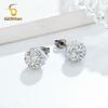Colors Crystal Bead Polymer Clay Earrings G23 Titanium Ear Stud Micro Pave Rhinestone Disco Ball Hypoallergenic Piercing Zircon