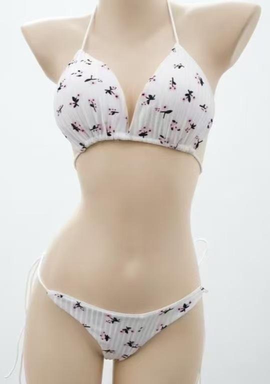 Neck strap adjustable bikini sexy swimsuit women's split strap multi-color three-point set