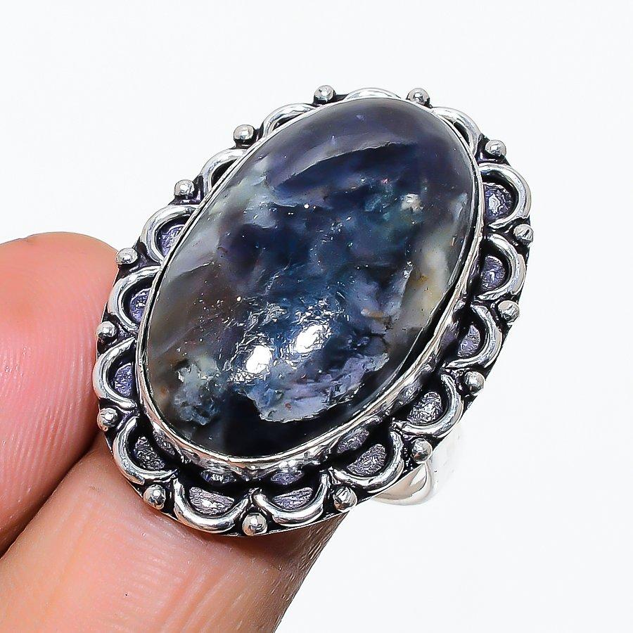 

Sunstone In Lolite Gemstone 925 Sterling Silver Jewelry Ring Size 7.5 SU-10555