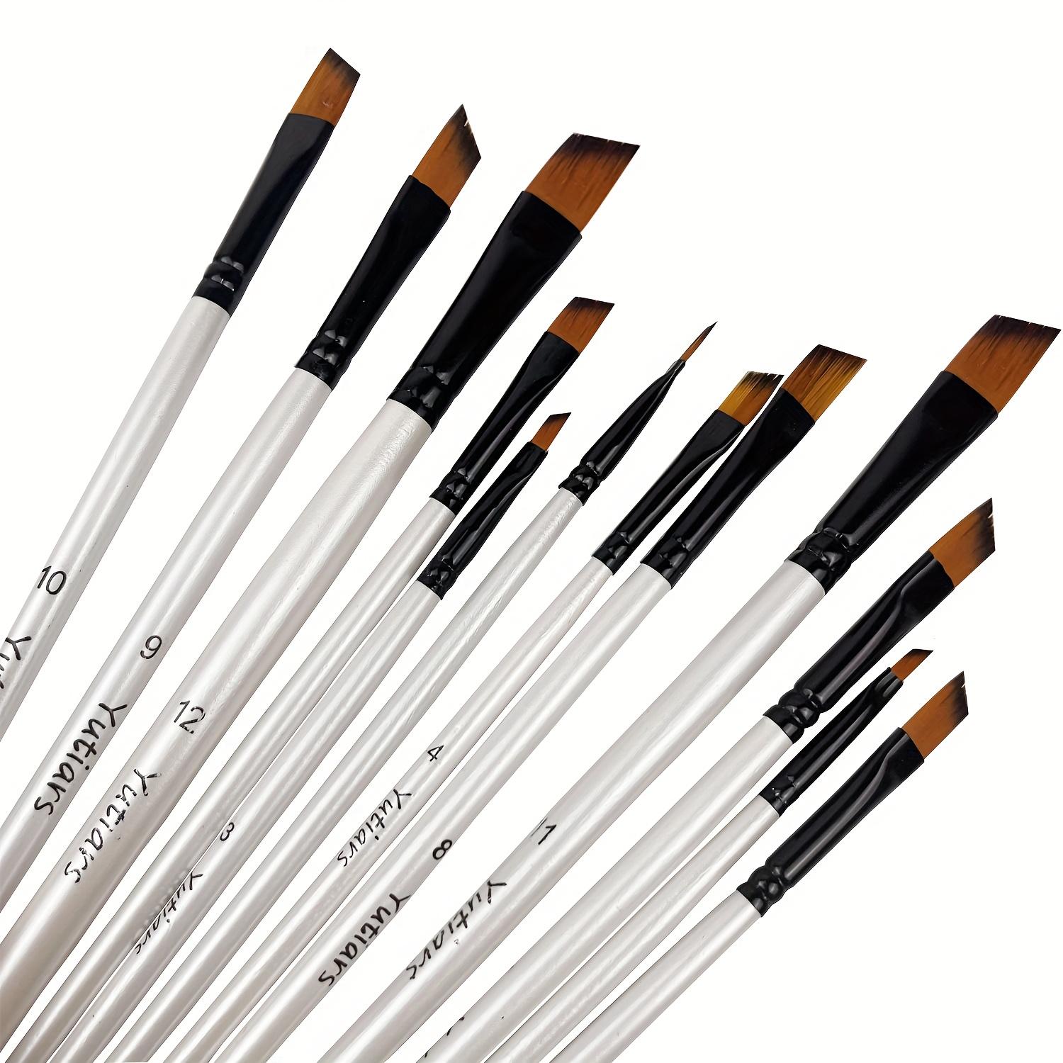 

Угловые кисти для рисования Нейлоновый ворс Угловой набор кистей для акварели для акрила, акварели, гуаши, туши, масла и темперы 12 шт.