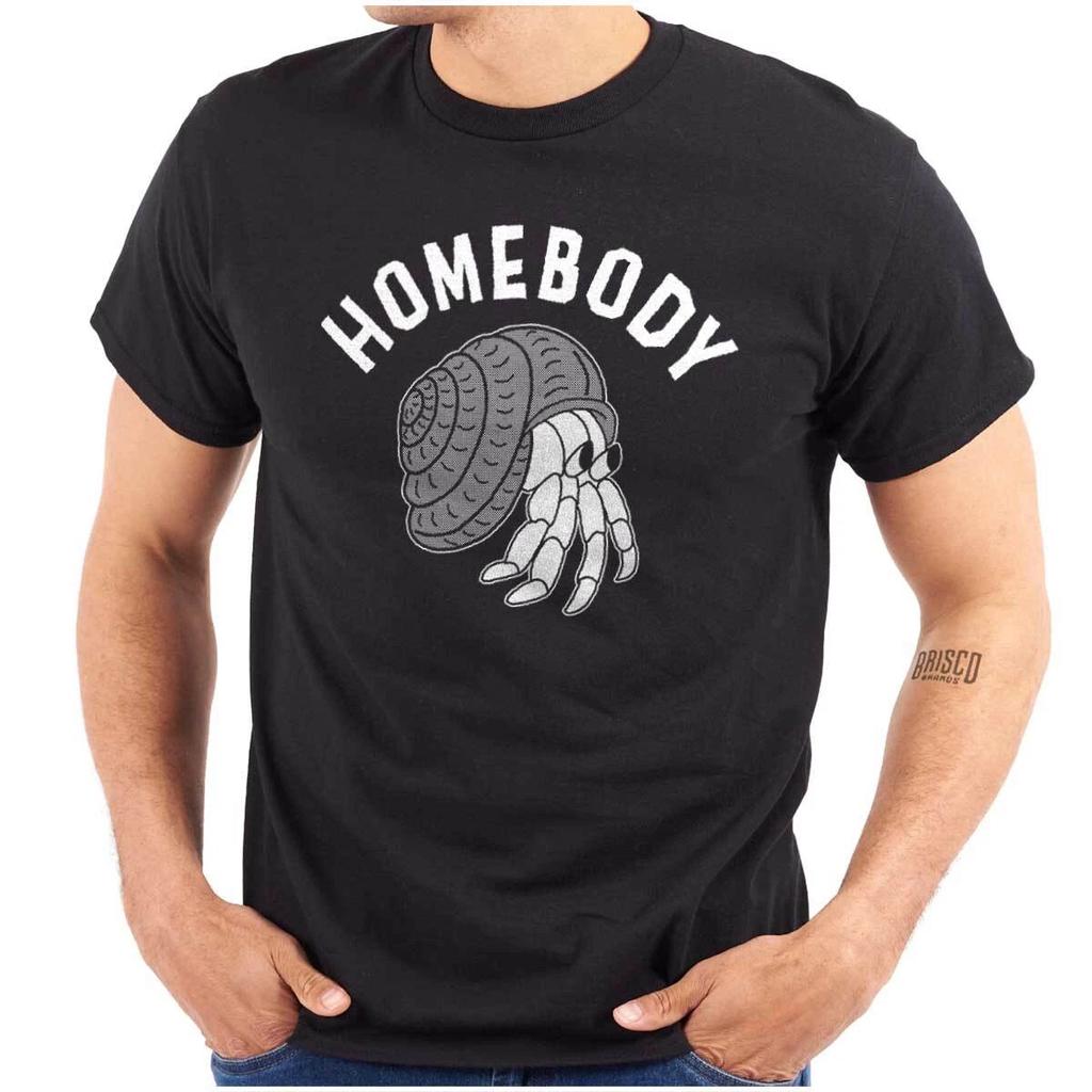 Funny Hermit Crab Joke Homebody Animal Humor Womens or Mens Crewneck T Shirt Tee