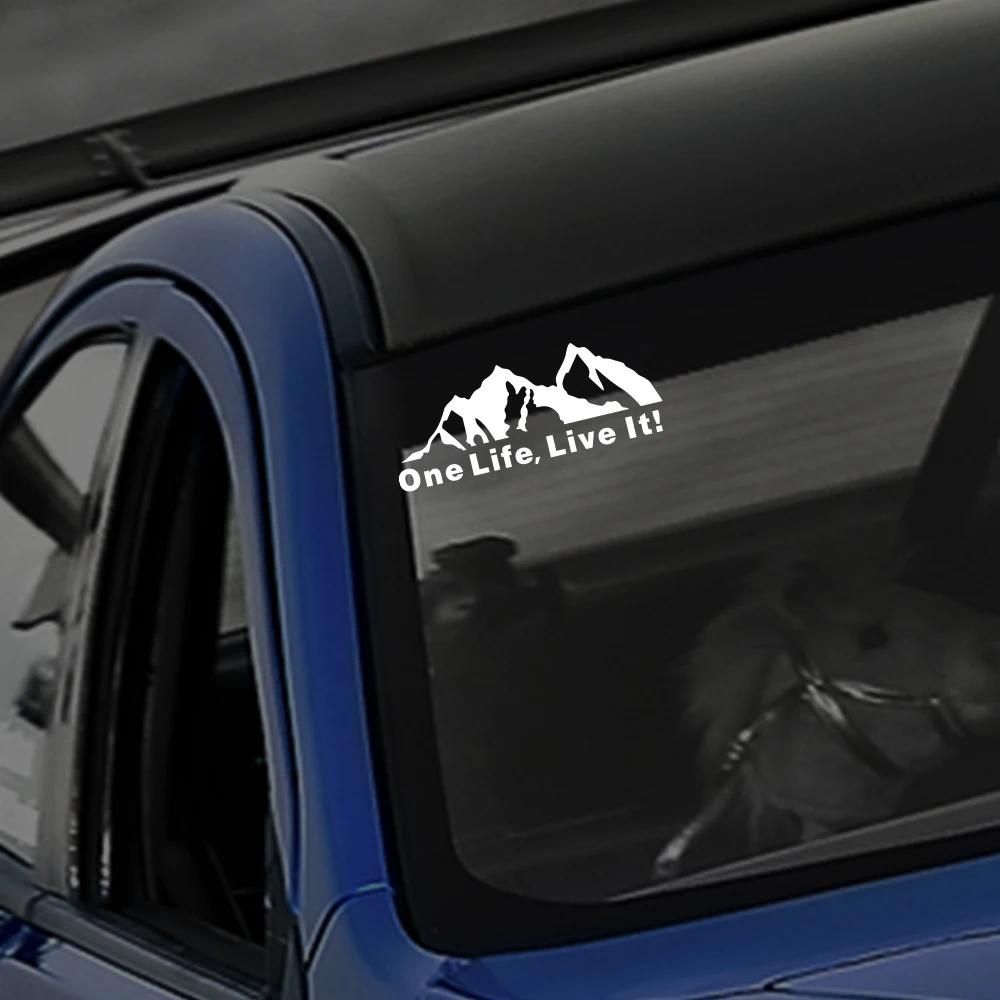 One Life Live It Adesivo per Auto Creativo Montagna Fuoristrada Camion Decalcomanie in Vinile Carrozzeria Finestrino Laterale Accessori Decorativi Personalizzati