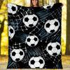 Soccer Theme Printed Blanket - Perfect for Couch, Bed, Travel & Outdoor Use | Machine Washable, Cozy & Durable.