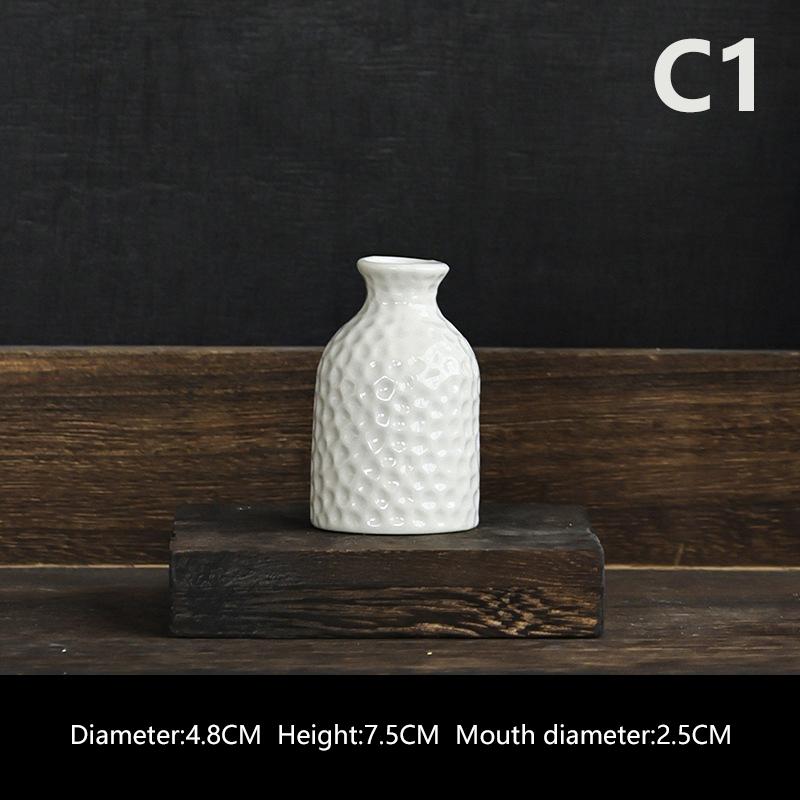 Mini Ceramics Flower Vase Nordic Hydroponics Vases Creative Room Decor Flower Plant Bottle Pots Table Ornament Colorful Vase