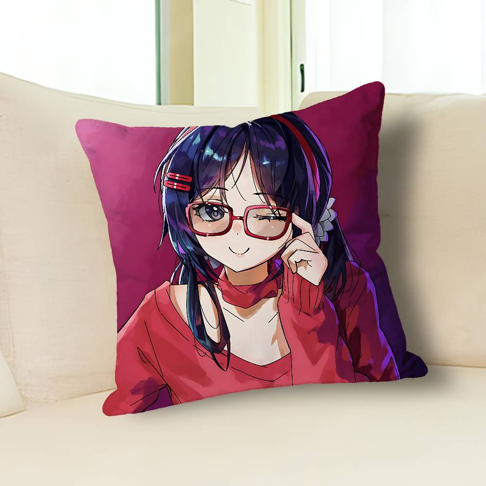M-MiSide Cute Girl M-Mita Pillow Case Modern Home Decorative Cozy Plush Pillowcase For Living Room Bedroom Sofa